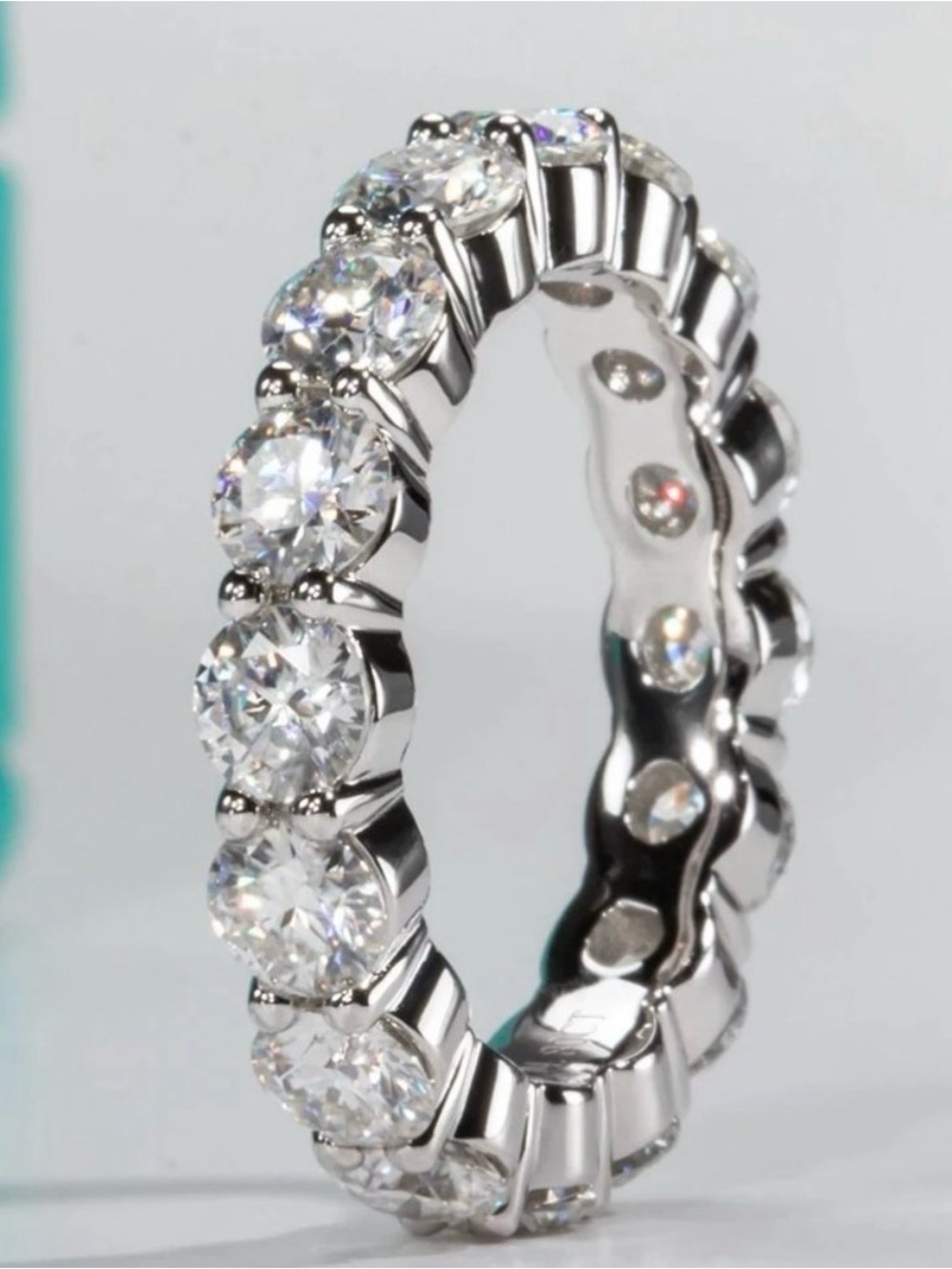 #Certified 4~5ct. t.w. Moissanite Diamond Full Eternity Band Ring NEW